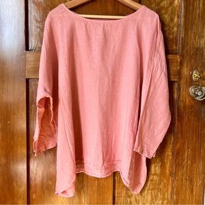 CP Shades Sibella Oversized Linen Top in Rose Size Medium